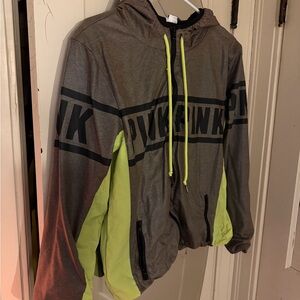 PINK Victoria's Secret Kids Raincoat - Gray and Neon Yellow